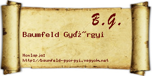 Baumfeld Györgyi névjegykártya